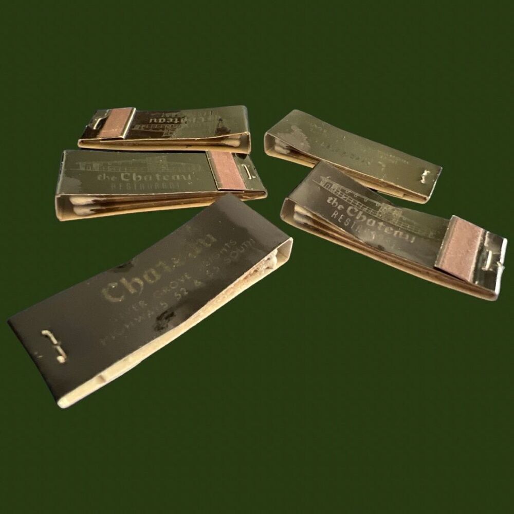5 Vintage Chateau Restaurant Slender Matchbooks Unstruck